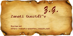 Zanati Gusztáv névjegykártya